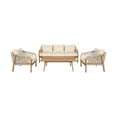 thumbnail image 1 of Cypress Outdoor 4 Piece Conversation Set in  Eucalyptus and Rope with Cushions, 1 of 8