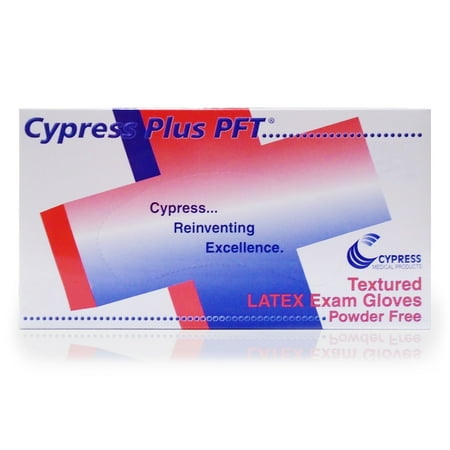 Cypress Plus PFT Disposable Latex Exam Glove Standard Cuff Length X-SMALL 23-90 1000 per Case