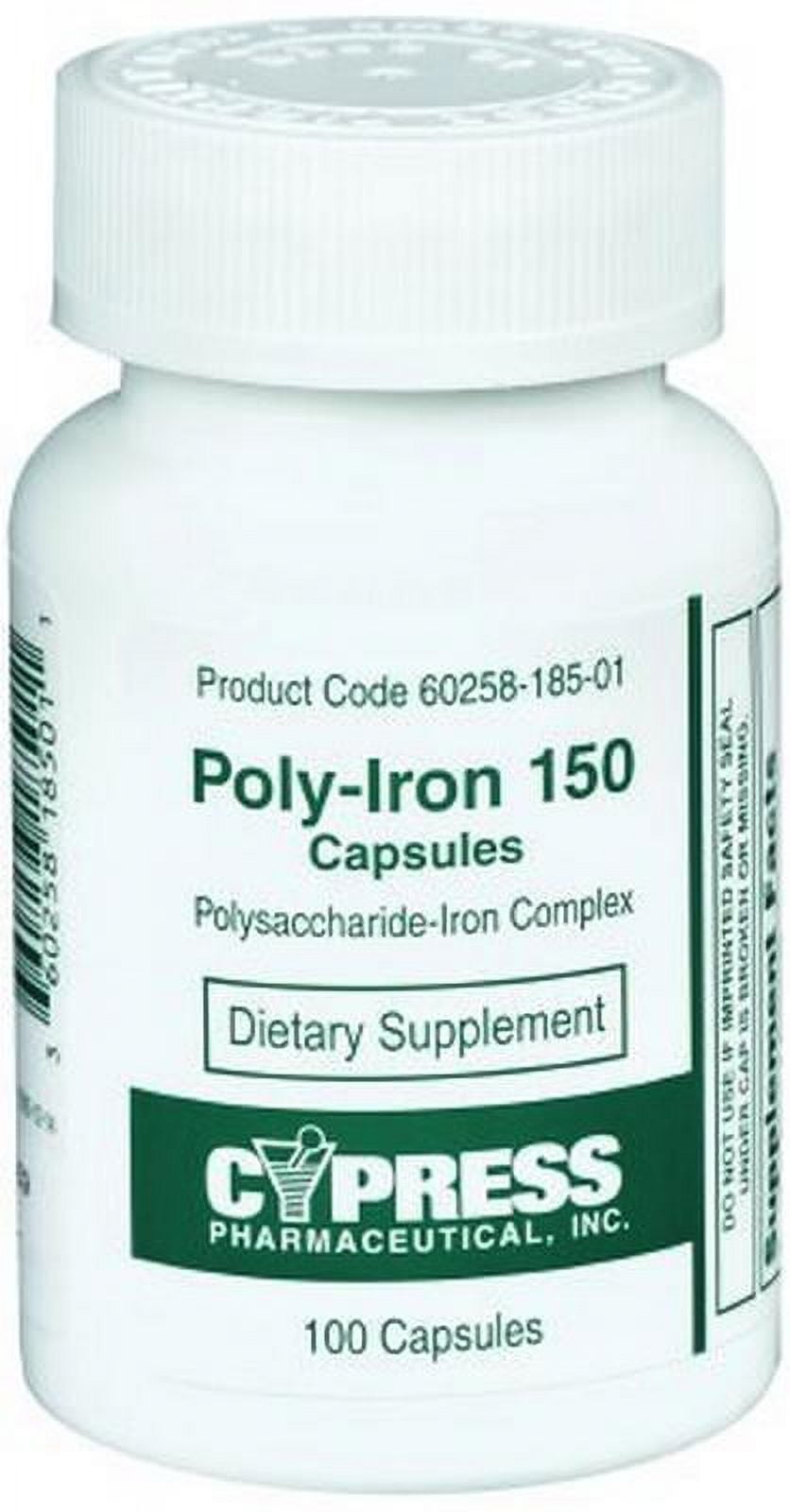 Cypress Poly Iron Iron Supplement 150 mg Strength Capsule, 100 per Pack