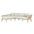 thumbnail image 1 of Cypress Teak Wood 2-piece Left Arm Chaise Outdoor Sectional - Beige, 1 of 3