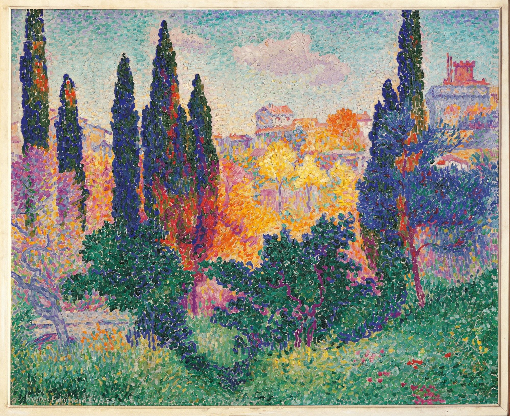 Cypress Trees At Cagnes Canvas Art - (36 x 24)