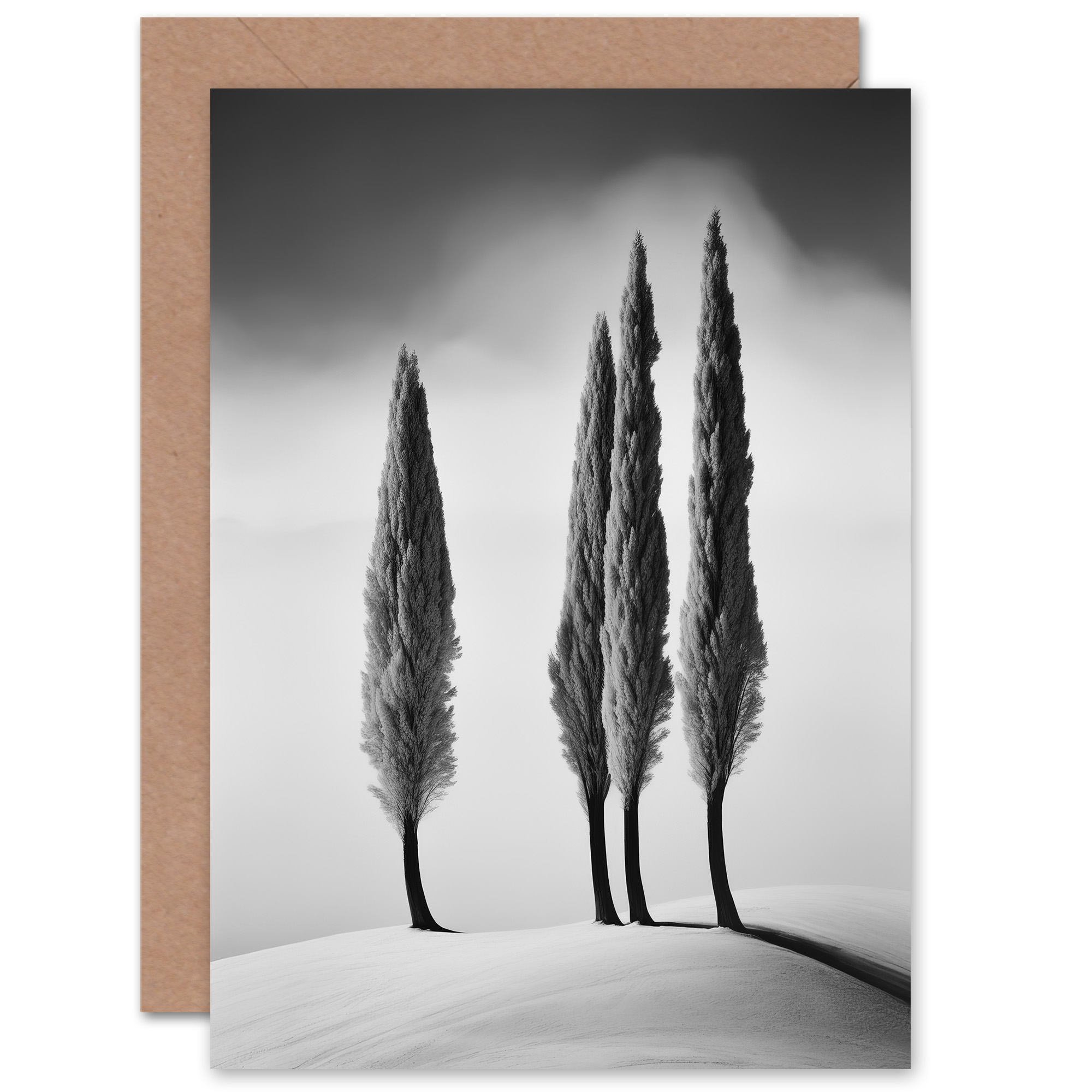 Biglietto D'auguri Artery8 Con Parco Di Ciliegi - Minimalista Pastello, Vuoto Dentro, Con Busta, 17,5 X 12,5 Cm