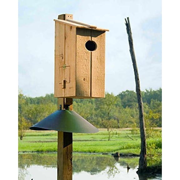 Cypress Wood Duck Nesting Box | Naturally Rot-Resistant Exterior Bird House | Hand-Constructed with Solid Brass Hinges | Side Access Door for Easy Cleaning | Predrilled for Quick Mounting