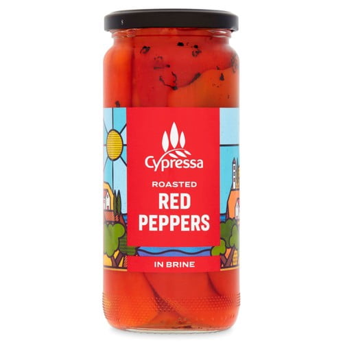 Cypressa Roasted Red Peppers 460g, British Import (Pack of 3)