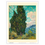 Cypresses - From an Original Color Painting by Vincent Van Gogh c.1889 - Master Art Print (Unframed) 9in x 12in