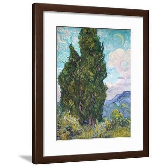 Cypresses, Scenic Framed Art Print Wall Art by Vincent van Gogh Sold by Art.Com