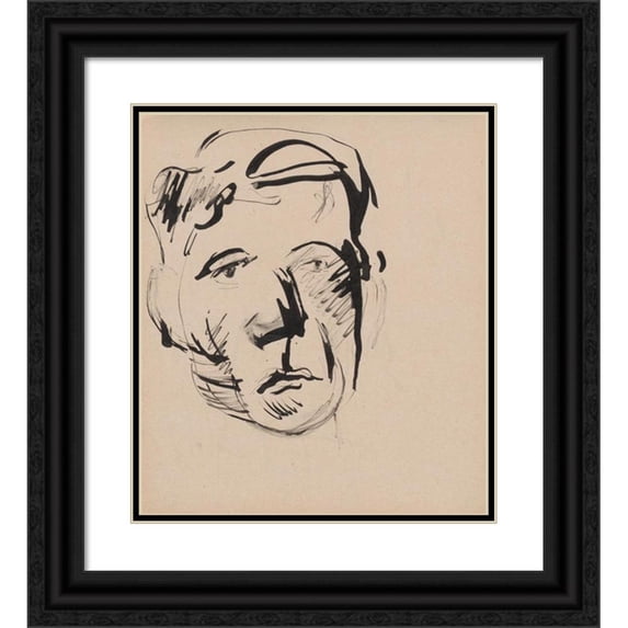 Cyprián Majerník 12x14 Black Ornate Wood Framed Double Matted Museum Art Print Titled: Shoier