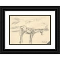 thumbnail image 1 of Cyprián Majerník 18x14 Black Ornate Wood Framed Double Matted Museum Art Print Titled - Lonely Horse (1944), 1 of 5