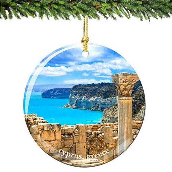 Cyprus Christmas Ornament Porcelain Double Sided 2.75 Inches