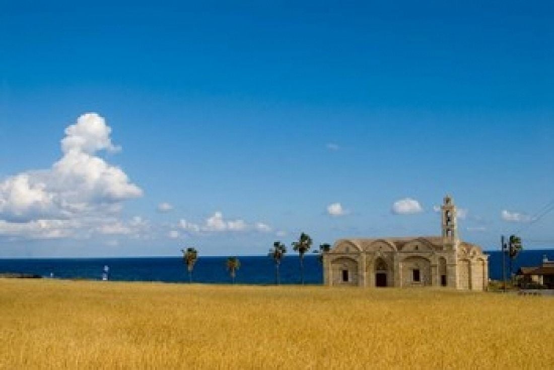 Cyprus Karpas peninsula Ayios Thyrsos church Canvas Art - Aldo Pavan DanitaDelimont (24 x 15)