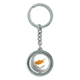 thumbnail image 1 of Cyprus National Country Flag Spinning Circle Metal Keychain, 1 of 1