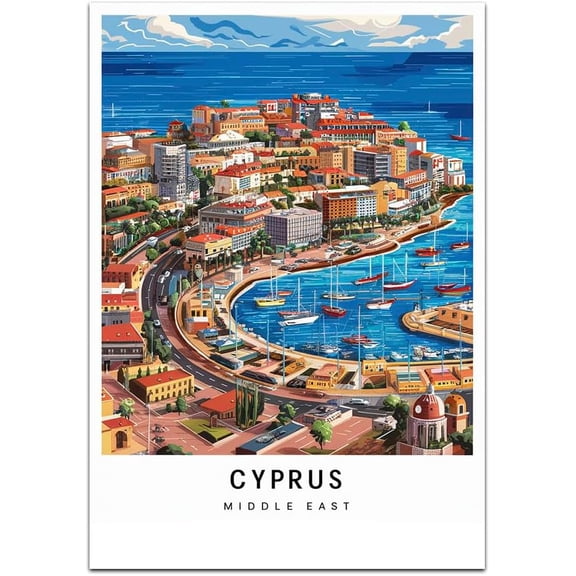 Cyprus country Map Retro Style Travel Canvas, Cyprus country Map Vintage Rustic Canvas Print, Home Office Wall Decoration, Cyprus country Map Country Canvas Canvas FeQwNw