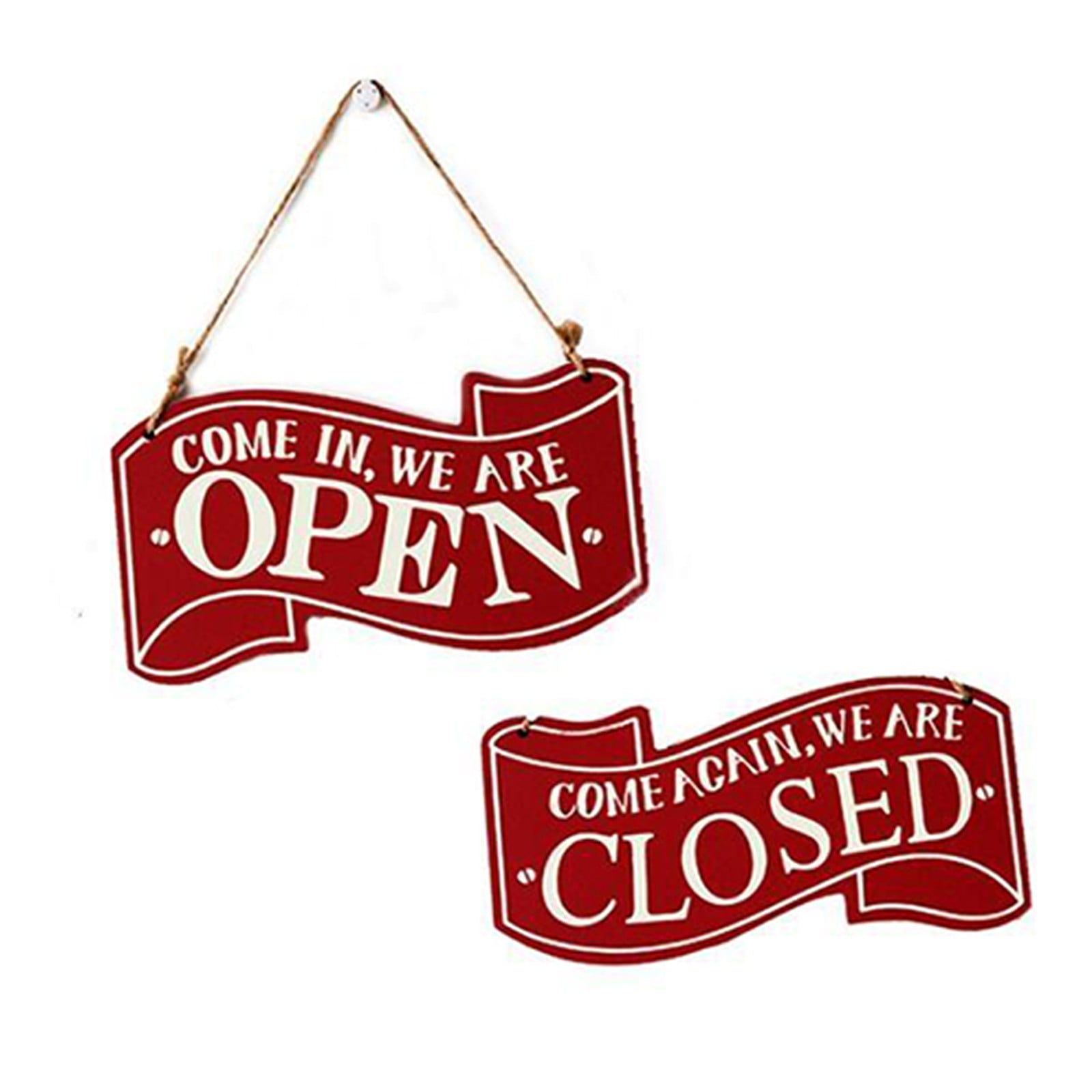 Cyrdddb Wooden Open Closed Sign Wood Hanging Double Signs For Door ...