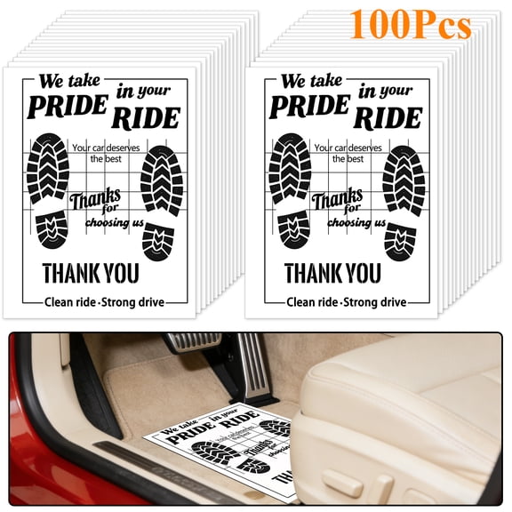 cyrico Paper Floor Mats for Cars, 100 Pcs 16 x 20 Inch Disposable Waterproof Kraft Paper Automotive Carpet Protectors, Temporary Vehicle Floor Covers for Car Detailing Stuff, Dealership, White