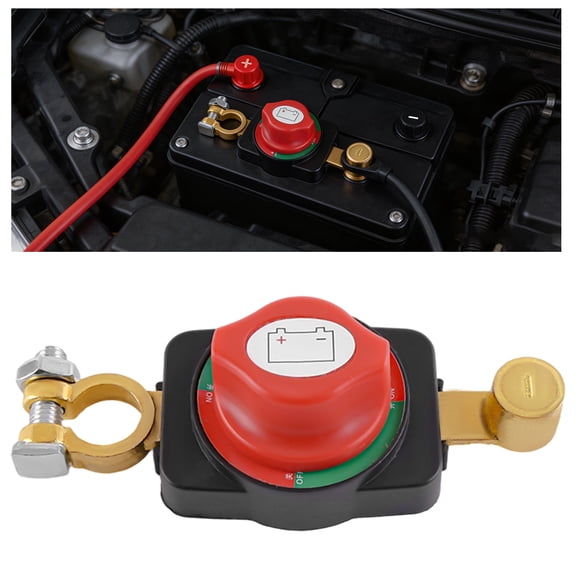 cyrico Top Post Battery Disconnect Switch, 12-48V Battery Kill Switch for Car, RV, Boat, Truck and Other Vehicles, Negative Terminal On/Off Heavy-Duty Battery Cut-Off Switch with Easy Installation
