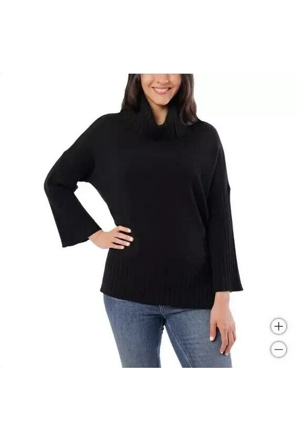 Ladies' Cowl Neck Sweater, Black, M