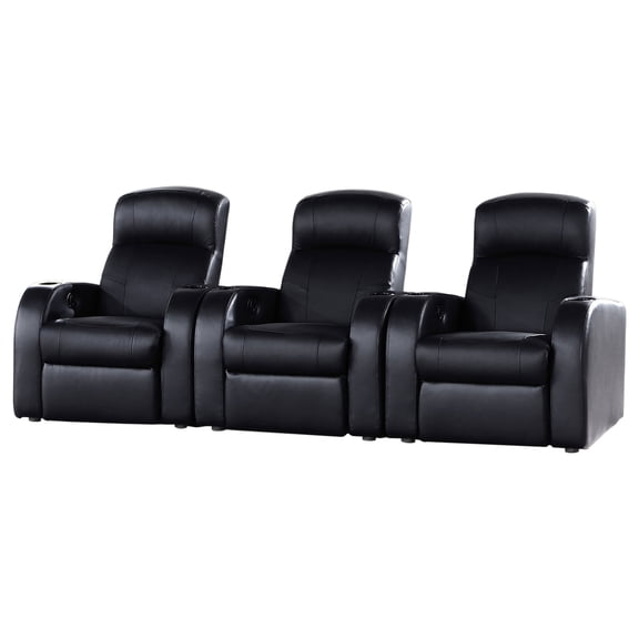 Cyrus 3-piece Upholstered Home Theater Seating Black