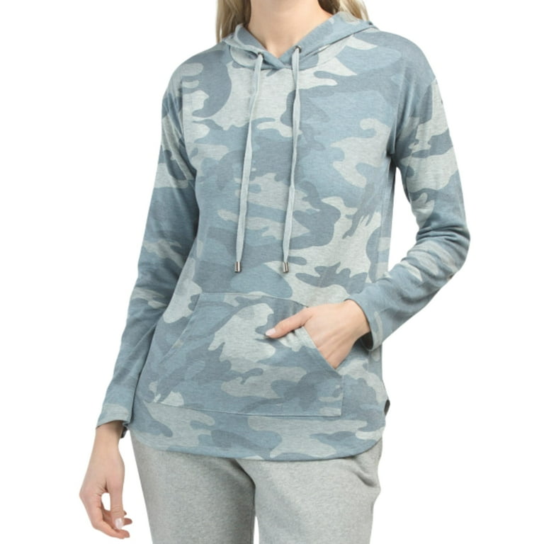 Cyrus Women s French Terry Camo Print Pullover Sweatshirt Casual Hoodie
