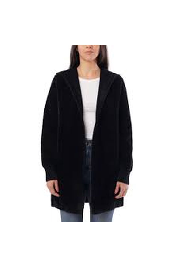 Women's Hooded Cardigan (Black, Medium)