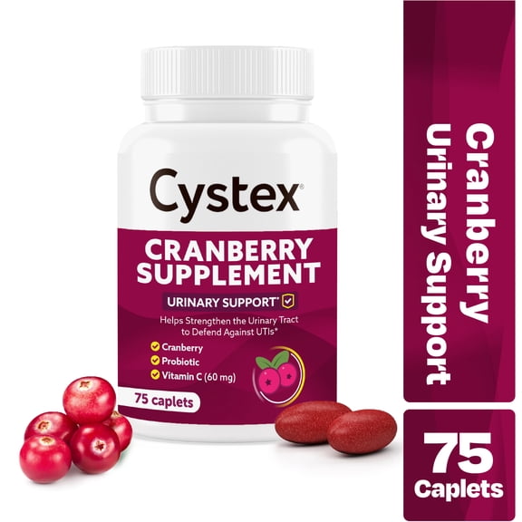 Cystex Cranberry Urinary Health Supplement, 75 Caplets