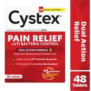 Cystex Dual-Action UTI Pain Relief Tablets, Fast-Acting, 48 Count