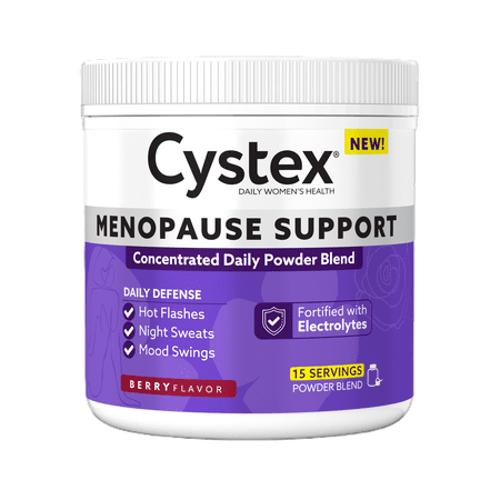 Cystex Menopause Wellness Powder for Women's Health, Berry Flavor, 1.8 oz