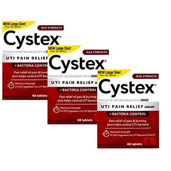 Cystex UTI Pain Relief, 48 Tablets (Pack of 3)