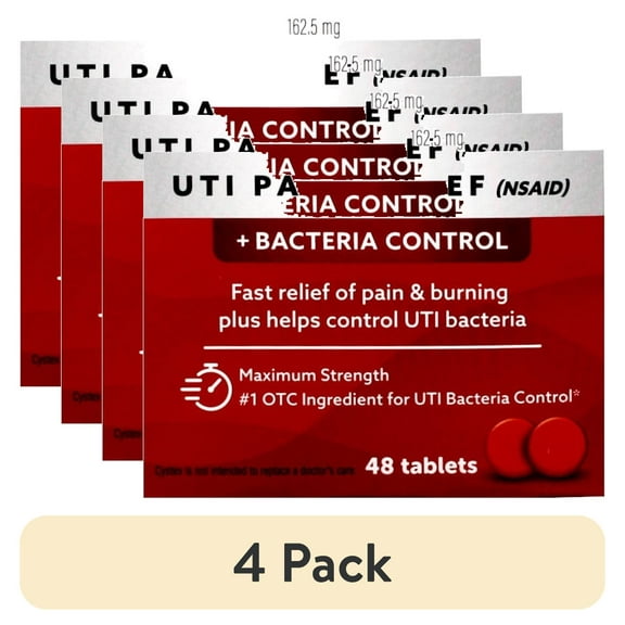 (4 pack) Cystex Urinary Pain Relief Tablets 48 Tablets Each