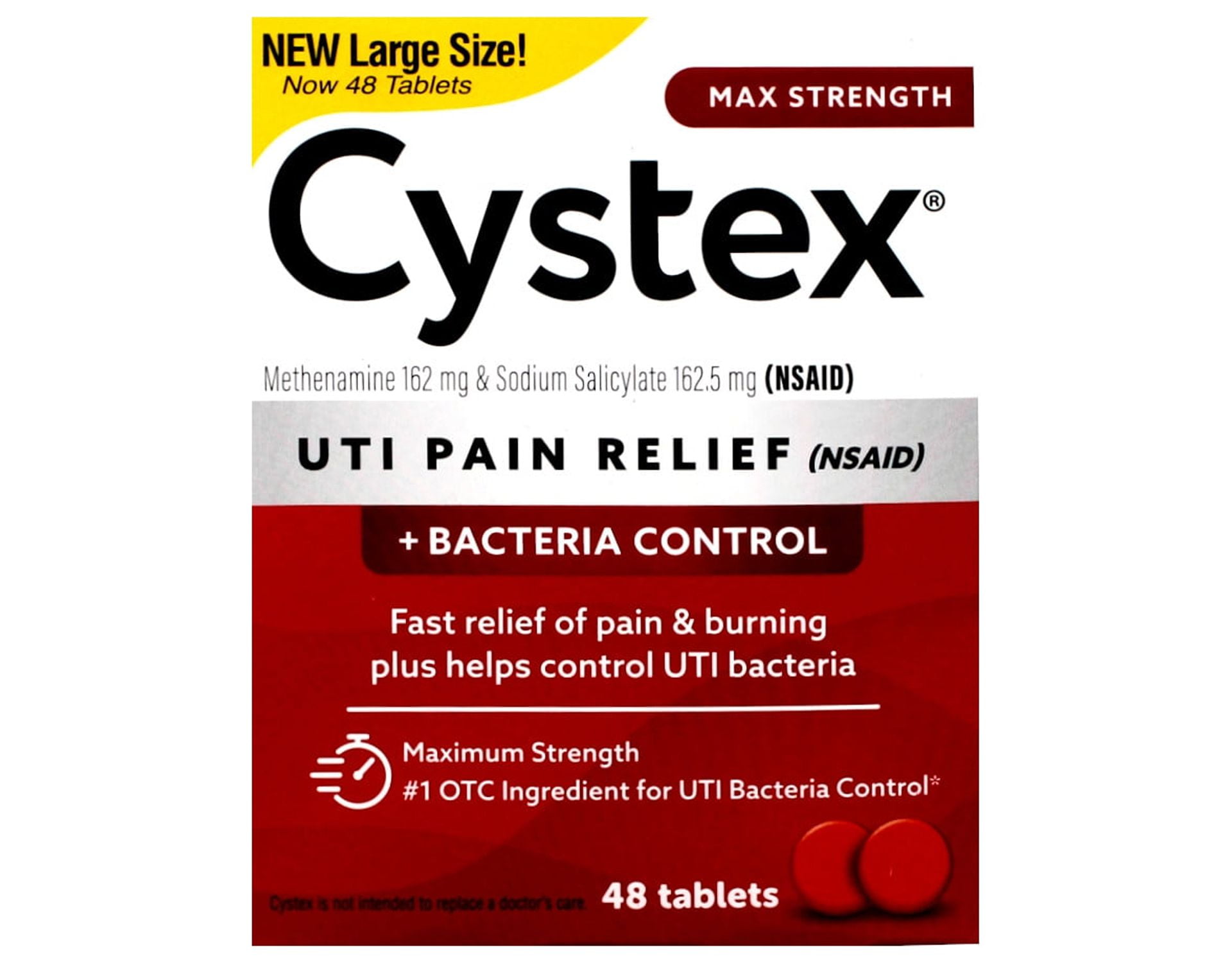 Cystex Urinary Pain Relief Tablets 48 Count, UTI Infection Medicine