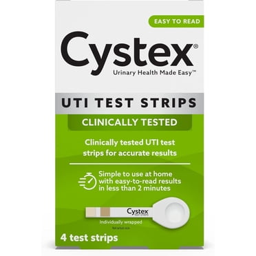 Cystex UTI Test Strips for Women, At-Home Urinary Tract Test, 4ct