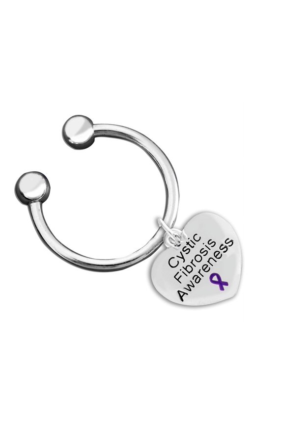 Cystic Fibrosis Awareness Heart Charm Key Chains