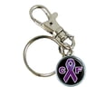 thumbnail image 1 of Cystic Fibrosis Awareness Keychain Support Silver Plated Jewelry Key Chain, 1 of 1