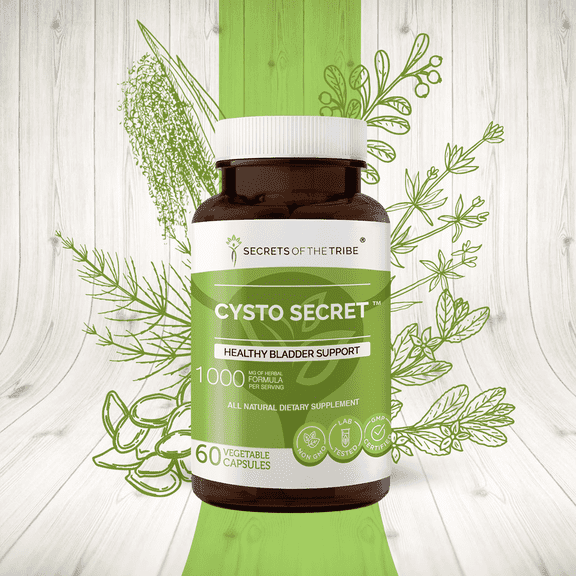 Secrets of the Tribe Cysto Secret Capsules Dietary Supplement, Natural Herb Blend, Made from Corn Silk, Cleavers, Horsetail, Uva Ursi, Pumpkin, Buchu 60 Count