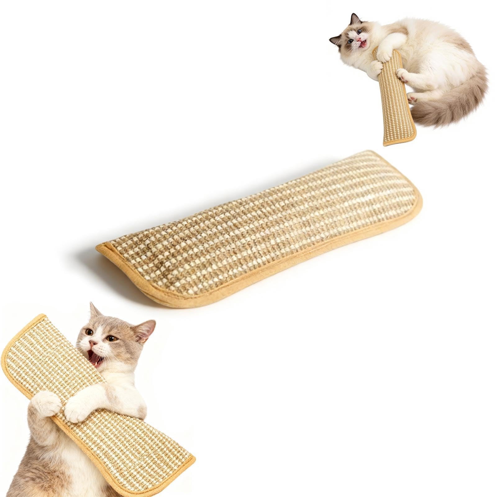 Cystone Cat Toy, Interactive Catnip Chew Toy, Durable 12 Inches Catnip Kicker Soft Sisal Pillow with Organic Catnip for Kittens and Adult Cats for Indoor Scratching, Chewing & Teething