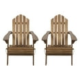 thumbnail image 1 of Cytheria Acacia Wood Outdoor Foldable Adirondack Chairs, Set of 2, Dark Brown, 1 of 4