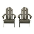 thumbnail image 1 of Cytheria Acacia Wood Outdoor Foldable Adirondack Chairs, Set of 2, Gray, 1 of 3