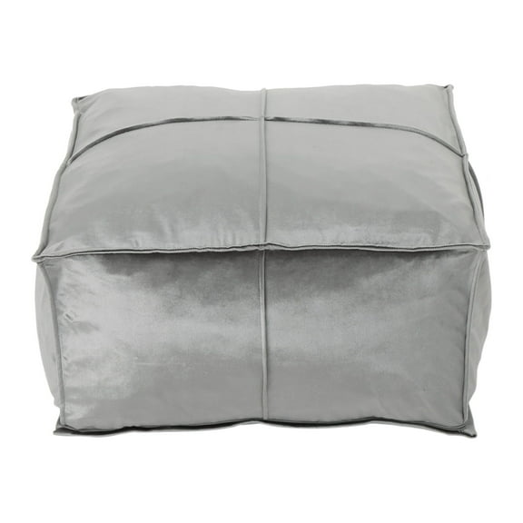 Cytheria Glam Velvet Square Bean Bag Ottoman, Smoke