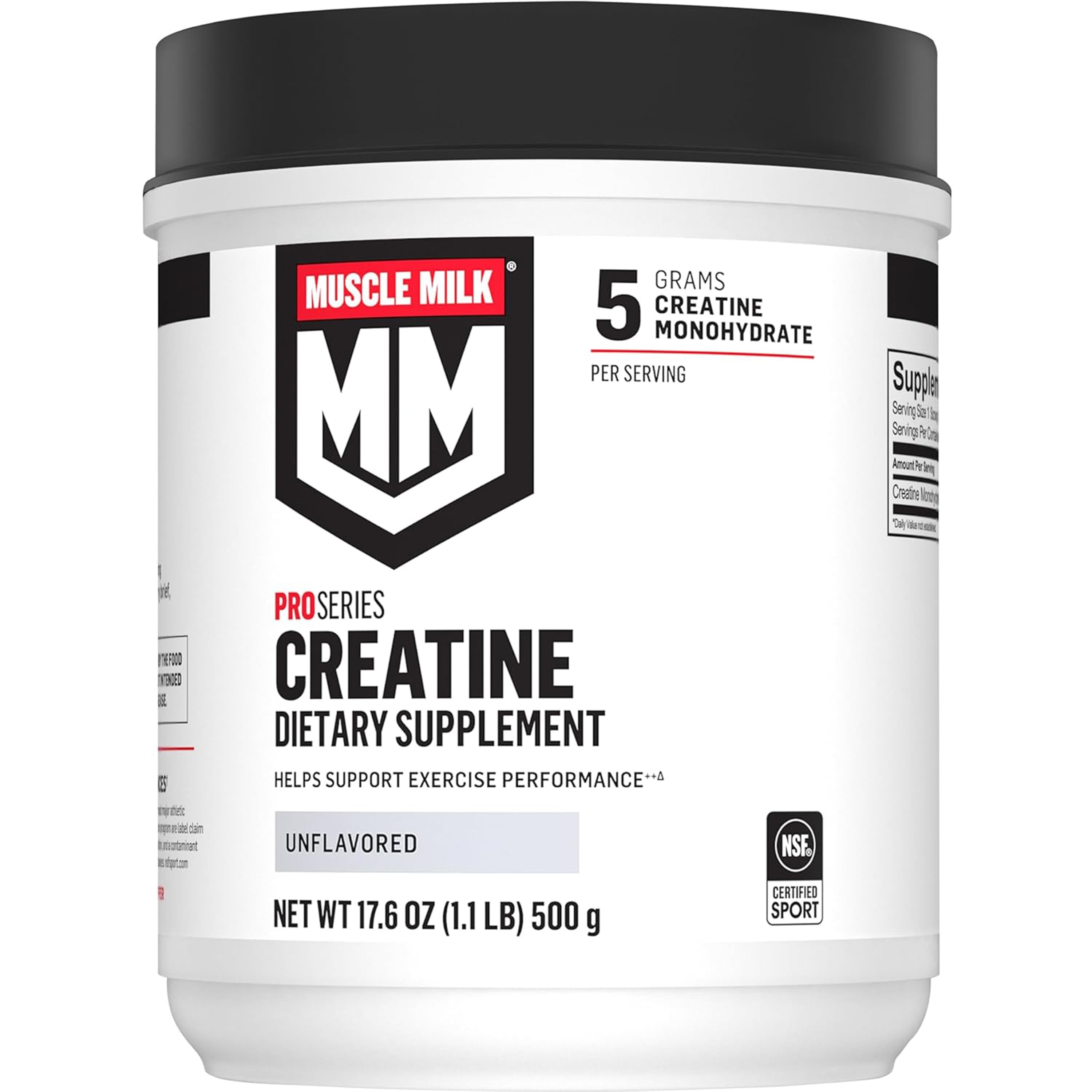 Muscle Milk Pro Series Creatine Dietary Supplement, Unflavored, 17.6 oz Canister