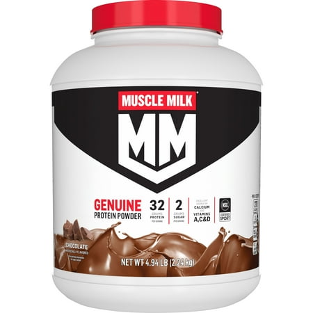 Muscle Milk Genuine Protein Powder, Chocolate, 4.94 Pound Canister