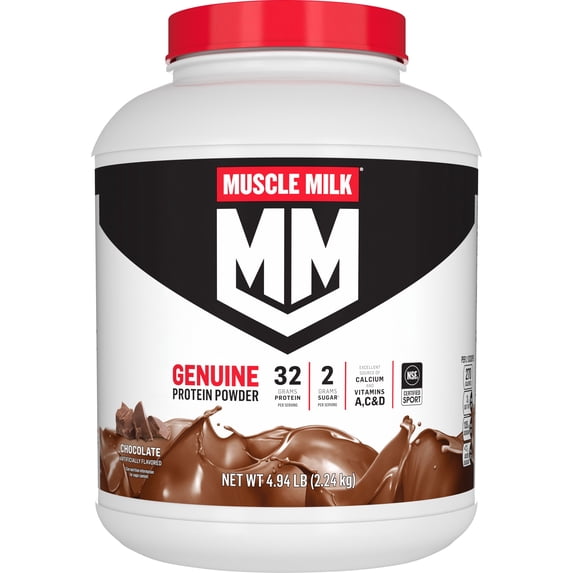 Muscle Milk Genuine Protein Powder, Chocolate, 4.94 Pound Canister