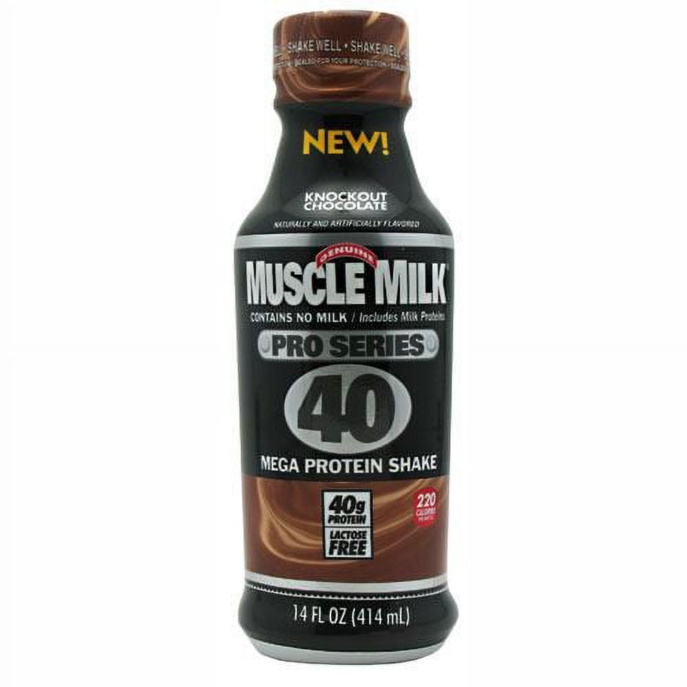 CytoSport RTD Muscle Milk Pro 40 Serie, Knockout Chocolate, 14 Oz, 12 Ct - image 1 of 2