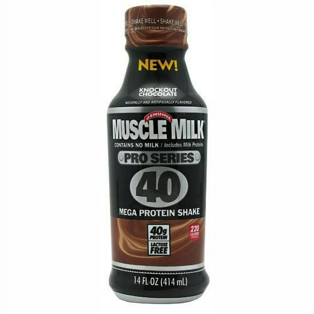 CytoSport RTD Muscle Milk Pro 40 Serie, Knockout Chocolate, 14 Oz, 12 Ct