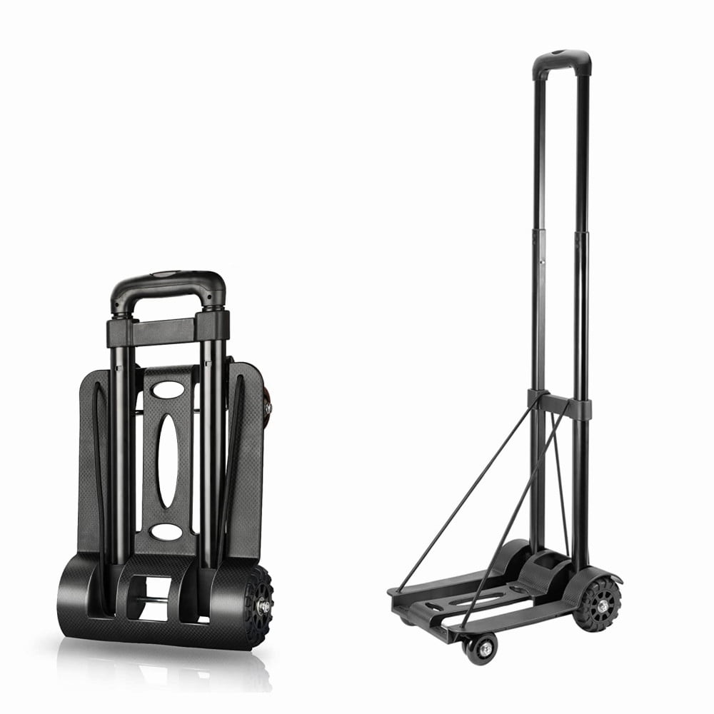 HadinEEon Folding Hand Truck, Heavy Duty 4Wheel Solid Construction