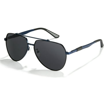 Cyxus Aviator Sunglasses for Men Classic Polarized UV 400 Protection Metal Shades（Navy Blue）