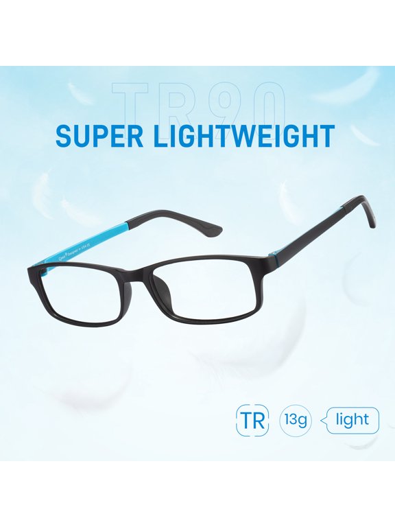 Blue Light Blocking Glasses TR90 Light Computer Glasses Radiation Protection Eyewear (Blue&Black)