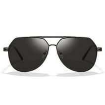 Cyxus Polarized Aviator Sunglasses for Men Classic Mirrored Lens UV Protection（Black Lens&Black Frame）