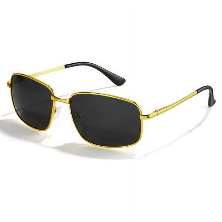 Cyxus Polarized Aviator Sunglasses for Men Classic Mirrored Lens UV  Protection（Black Lens&Black Frame）