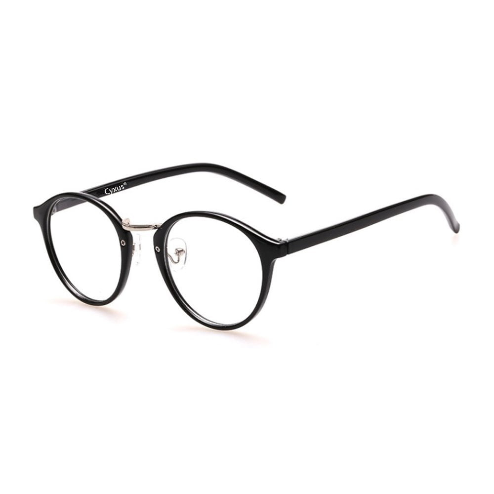 Cyxus Retro Round Blue Light Blocking Computer Glasses for Anti Eyestrain Uv400, Black Frame Unisex(Men/Women) Eyewear