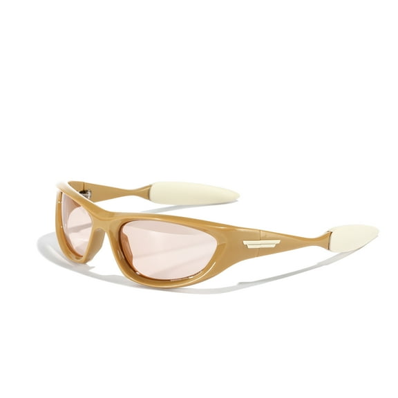 Cyxus Y2K Sunglasses for Women Men Polarized Wrap Around Sunglasses Trendy Sport Shades UV Protection Anti GlarePink