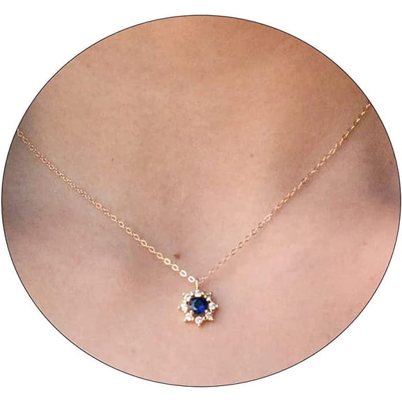 Cz Diamond Necklace For Women Dainty Layered Cubic Zirconia Solitaire Pendant Necklace Gold Plated Waterdrop Shape Square Emerald Green Cz Simulated Diamond Bridesmaid Necklace[o764]